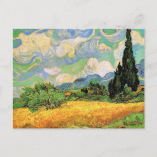 Carte Postale Van Gogh Champ de blé w Cyprès à Haute Galline