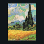 Carte Postale Van Gogh Champ de blé w Cyprès à Haute Galline<br><div class="desc">Blé Field avec Cyprès à la Haute Galline Près d'Eygalieres par Vincent van Gogh est une peinture de paysage de post impressionnisme d'art vintage. Des nuages blancs tourbillonnent dans le ciel bleu avec des champs de blé et de cyprès sur une ferme. À propos de l'artiste : Vincent Willem van...</div>