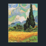 Carte Postale Van Gogh Champ de blé w Cyprès à Haute Galline<br><div class="desc">Blé Field avec Cyprès à la Haute Galline Près d'Eygalieres par Vincent van Gogh est une peinture de paysage de post impressionnisme d'art vintage. Des nuages blancs tourbillonnent dans le ciel bleu avec des champs de blé et de cyprès sur une ferme. À propos de l'artiste : Vincent Willem van...</div>