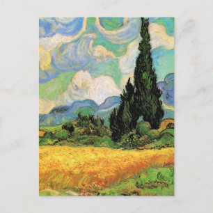 Carte Postale Van Gogh Champ de blé w Cyprès à Haute Galline