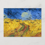 Carte Postale Van Gogh Champs de blé Impressionniste Peinture<br><div class="desc">Ce tableau, réalisé par Vincent Van Gogh, un artiste impressionniste de renom, est appelé Blé Fields with Crows. C'est l'un des nombreux tableaux qu'il a créés dans une série de peintures sur champs de blé. Il a été peint en 1890 et fut l'une des dernières oeuvres de Vincent Van Gogh....</div>