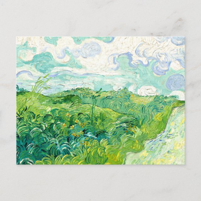 Carte Postale Van Gogh - Champs de blé vert, Auvers (Devant)