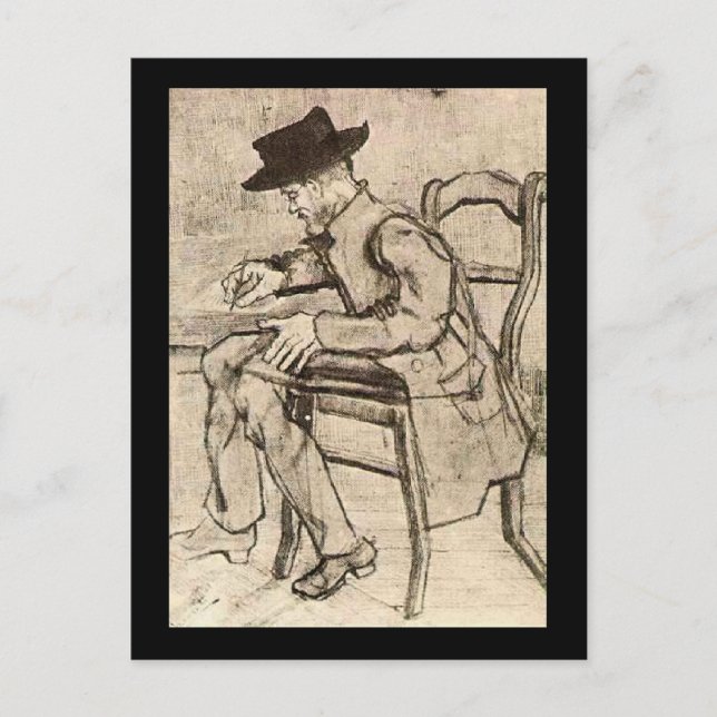 Carte Postale Van Gogh - Homme Écrivant, Face À Gauche, (Devant)