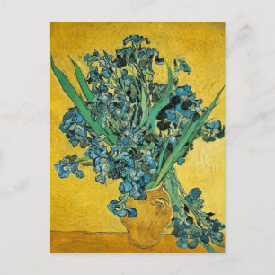 Carte Postale Van Gogh Irises Vase Yellow Floral Painting