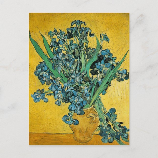 Carte Postale Van Gogh Irises Vase Yellow Floral Painting (Devant)