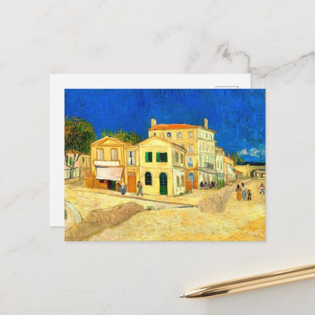 Carte Postale Van Gogh, La Maison Jaune,  (Devant/Arrière en situation)