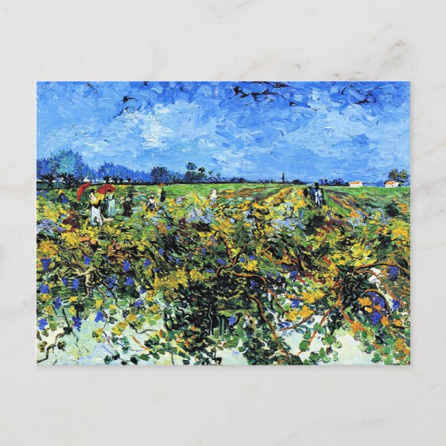 Carte Postale Van Gogh - Le vignoble vert, 1888, Arles (Devant)
