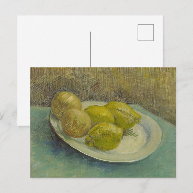 Carte Postale Van Gogh Lemons Plate Yellow Kitchen Art (Devant / Derrière)
