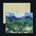 Carte Postale Van Gogh Les Oliviers Paysage Peinture<br><div class="desc">Plongez-vous dans le monde vibrant et tourbillonnant de Vincent Van Gogh avec ce paysage emblématique, "Les Oliviers". Ce célèbre tableau post-impressionniste capture la beauté rude et l'énergie expressive des oliveraies avec les coups de pinceau distinctifs et agités de Van Gogh. Les bleus saisissants du ciel et des collines ondoyantes se...</div>