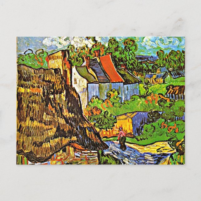 Carte Postale Van Gogh - Maisons en Auvers - 2 (Devant)