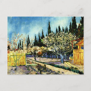 Carte Postale Van Gogh - Orchard Entouré de Cyprès