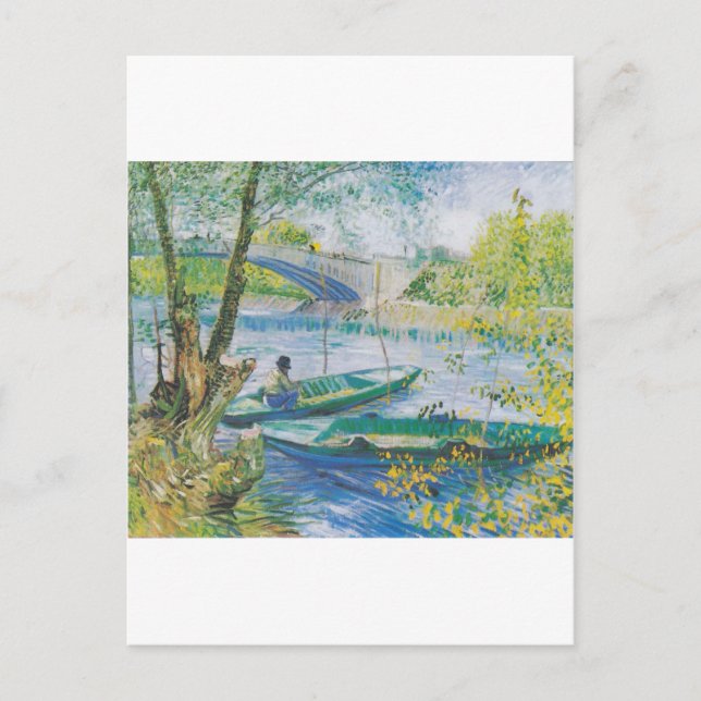 Carte Postale Van Gogh Pêcheurs et bateaux dans le Pont de Clich (Devant)