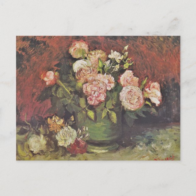 Carte Postale Van Gogh Peonies et galerie d'art floral RoseHD (Devant)