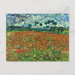 Carte Postale Van Gogh - Poppy Field, célèbre peinture,
