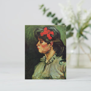 Carte Postale Van Gogh - Portrait de femme au ruban rouge