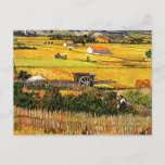 Carte Postale Van Gogh - Récolte à La Crau avec Montmajour,<br><div class="desc">Vincent van Gogh - Récolte à La Crau avec Montmajour dans l'Arrière - plan,  célèbre peinture.</div>