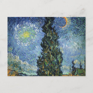 Carte Postale Van Gogh Road Avec Cyprès Impressionnisme