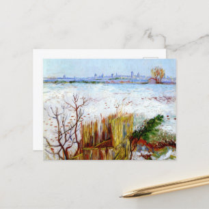 Carte Postale Van Gogh-Snowy Paysage avec Arles en Arrière - pla