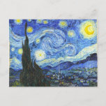 Carte Postale VAN GOGH Starry Nuit<br><div class="desc">"van gogh vincent",  nuit étoilée,  "célèbre peinture",  vintage,  étoiles,  ciel,  "fine art",  bleu</div>