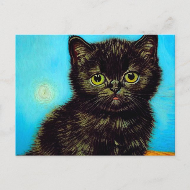 Carte Postale Van Gogh Style Pouting Kitten (Devant)