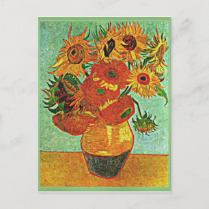 Carte Postale Van Gogh - Tournesols, Vase à vie morte avec 12 Po