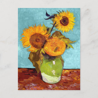 Carte Postale Van Gogh - Trois Tournesols Dans Un Vase - Art