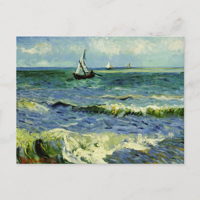 Carte Postale Van Gogh - Un bateau de pêche en mer (Devant)