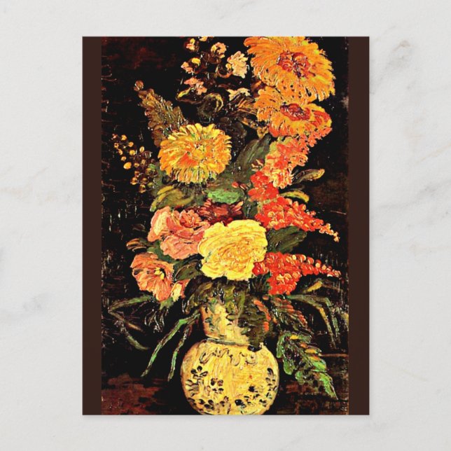 Carte Postale Van Gogh - Vase avec Asters, Salvia, Autres Fleurs (Devant)