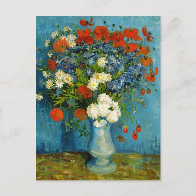 Carte Postale Van Gogh Vase avec Cornflowers et Poppies (Devant)