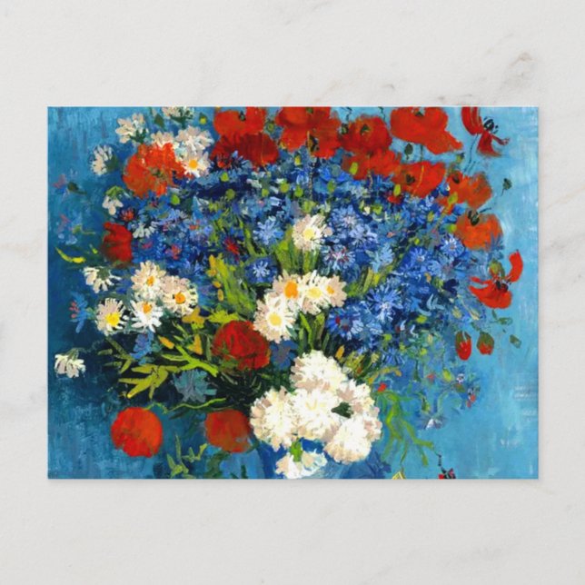Carte Postale Van Gogh Vase avec Cornflowers et Poppies (Devant)