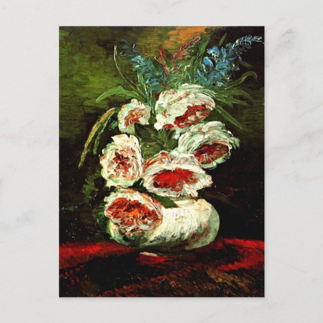 Carte Postale Van Gogh : Vase avec des pivoines (Devant)