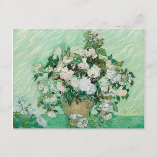 Carte Postale Van Gogh Vase avec roses roses rose peinture flora