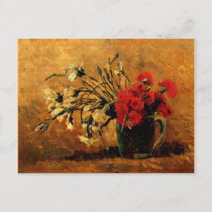Carte Postale Van Gogh : Vase with Red and White Carnations