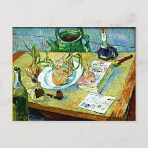 Carte Postale Van Gogh - Vie morte avec une plaque d'oignons