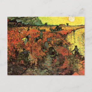 Carte Postale Van Gogh, Vignoble Rouge, Impressionnisme Vintage