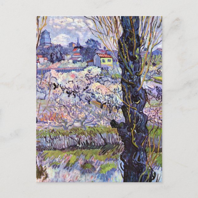 Carte Postale Van Gogh - Vue d'Arles, vergers fleuris (Devant)