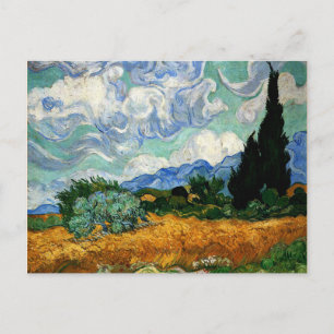Carte Postale Van Gogh - Wheatfield avec Cypress Tree