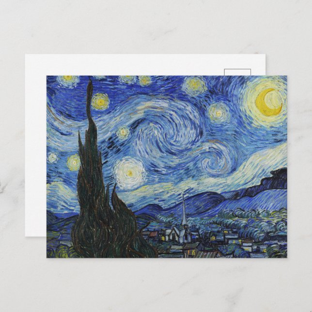 Carte Postale Van Gogh's Classic Painting The Starry Night (Devant / Derrière)