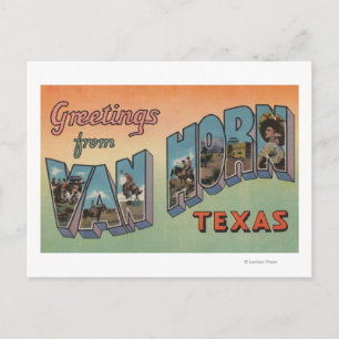 Carte Postale Van Horn, Texas - Scènes de grandes lettres