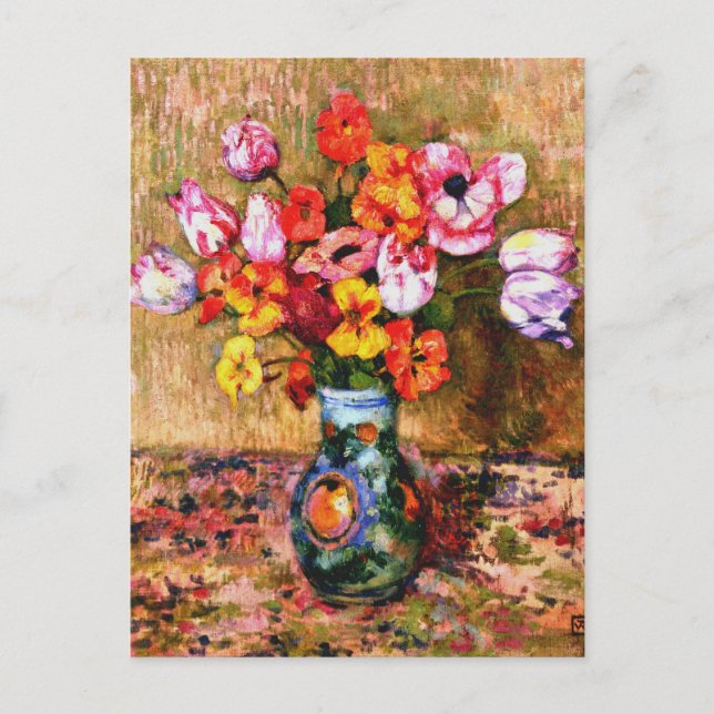 Carte Postale Van Rysselberghe - Tulipes et Nasturtiums (Devant)