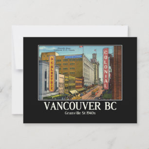 Carte Postale Vancouver C.-B. Canada Granville St.