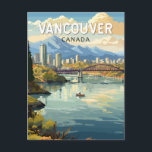 Carte Postale Vancouver Canada Travel Art Vintage<br><div class="desc">Conception de déplacement vectoriel rétro de Vancouver. Vancouver,  port maritime de la côte ouest en pleine effervescence en Colombie-Britannique,  est l’une des villes les plus denses et les plus diversifiées du Canada sur le plan ethnique.</div>