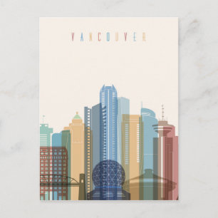 Carte Postale Vancouver, Canada Ville Skyline