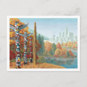 Carte postale Vancouver Totem Pole Painti