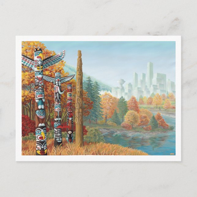 Carte postale Vancouver Totem Pole Painti (Devant)