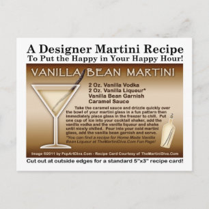 Carte postale Vanilla Bean Martini Recette