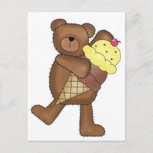 Carte Postale Vanille Crème glacée Teddy