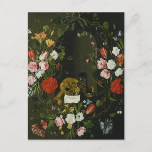 Carte Postale Vanitas Vie morte avec Fleurs