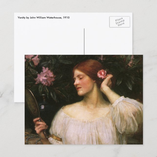 Carte Postale Vanité par John William Waterhouse (Devant / Derrière)