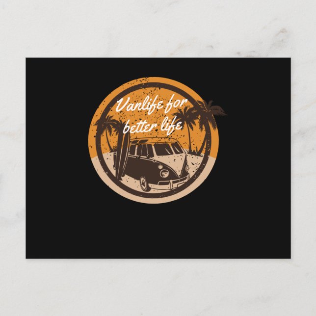 Carte Postale Vanlife pour une vie meilleure (Devant)